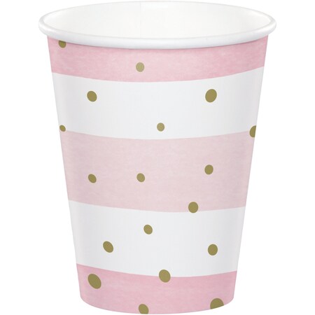 Creative Converting Pink and Gold Celebration Cups, 9oz, 96PK 346290
